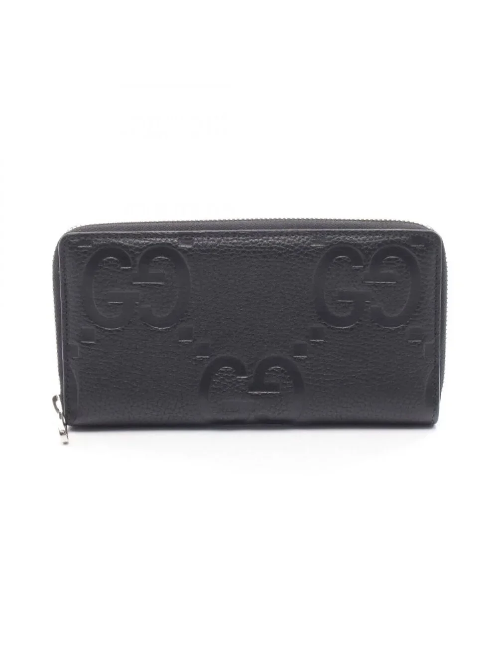 Gucci Round Wallet Jumbo GG Black Leather - Picture 1 of 7